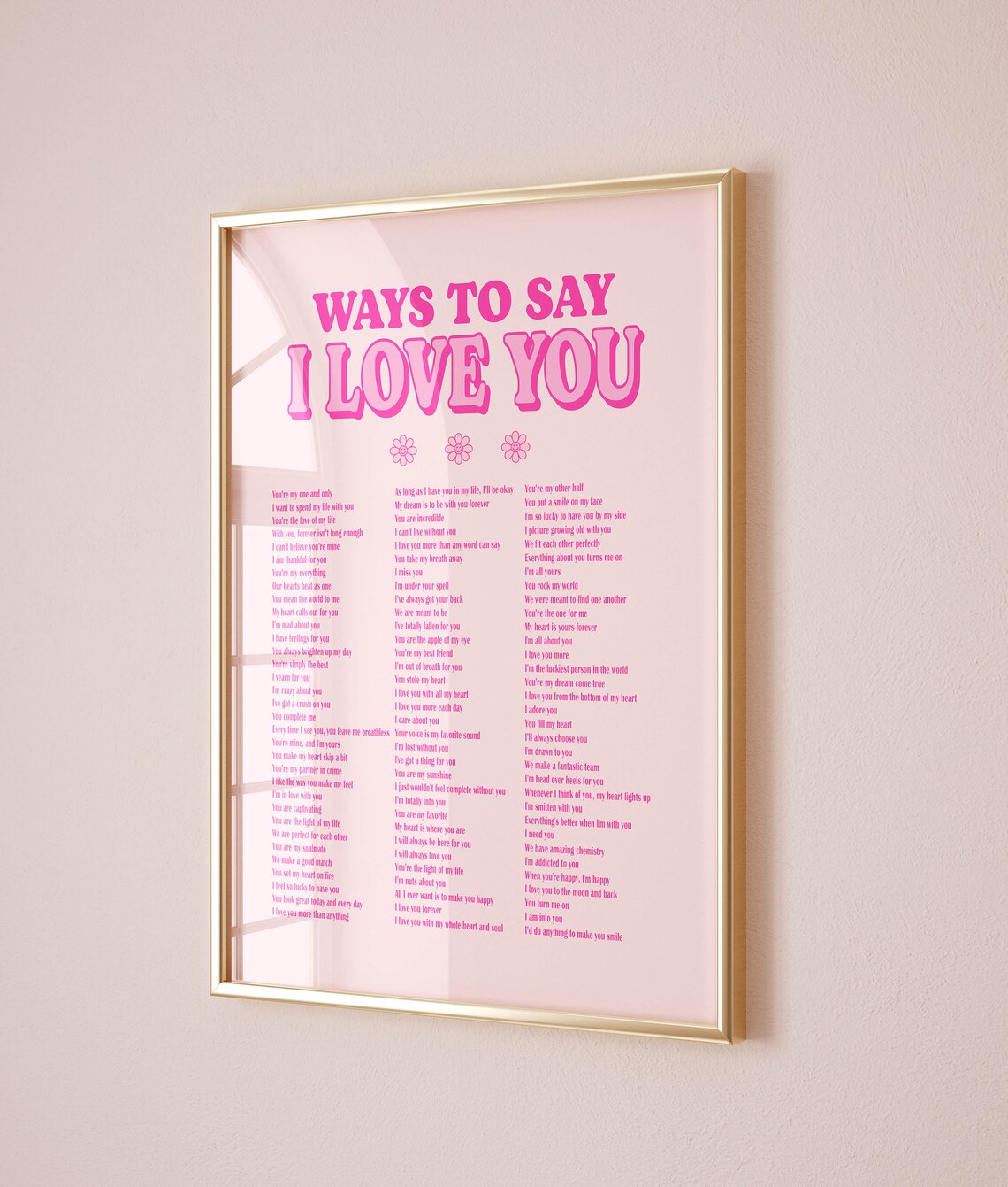 Ways To Say I Love You Pink Typography Romantic Quote Poster - Image 2