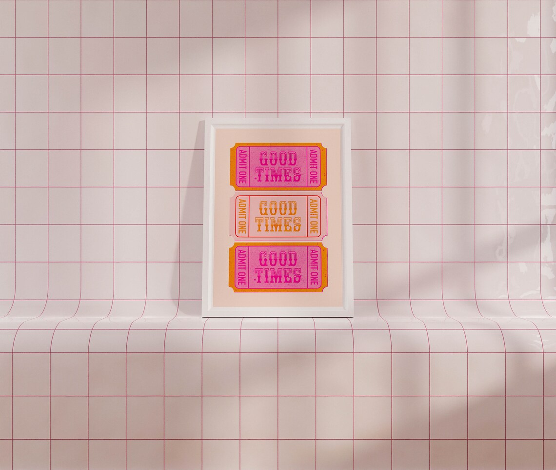 Good Times Ticket Retro Poster, Preppy Room Decor - Image 2