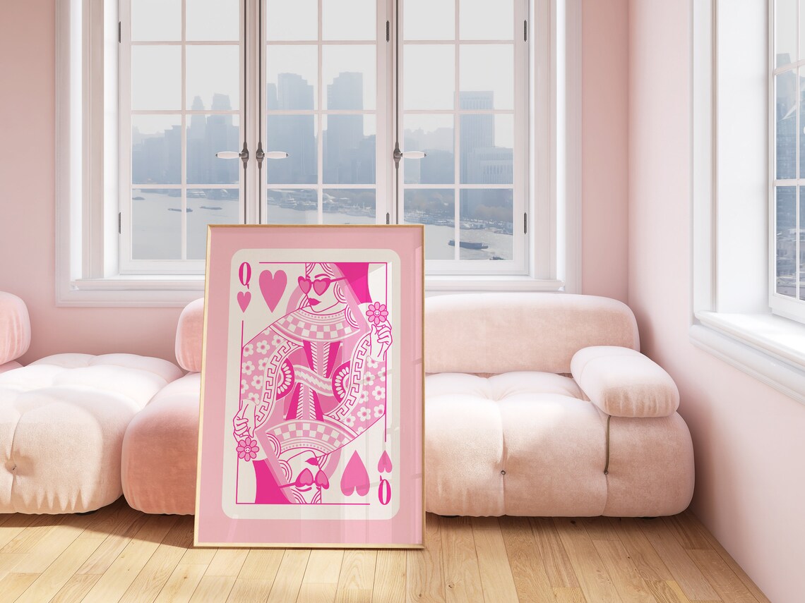 Queen of Hearts Retro Poster, Girly Room Decor - Image 2