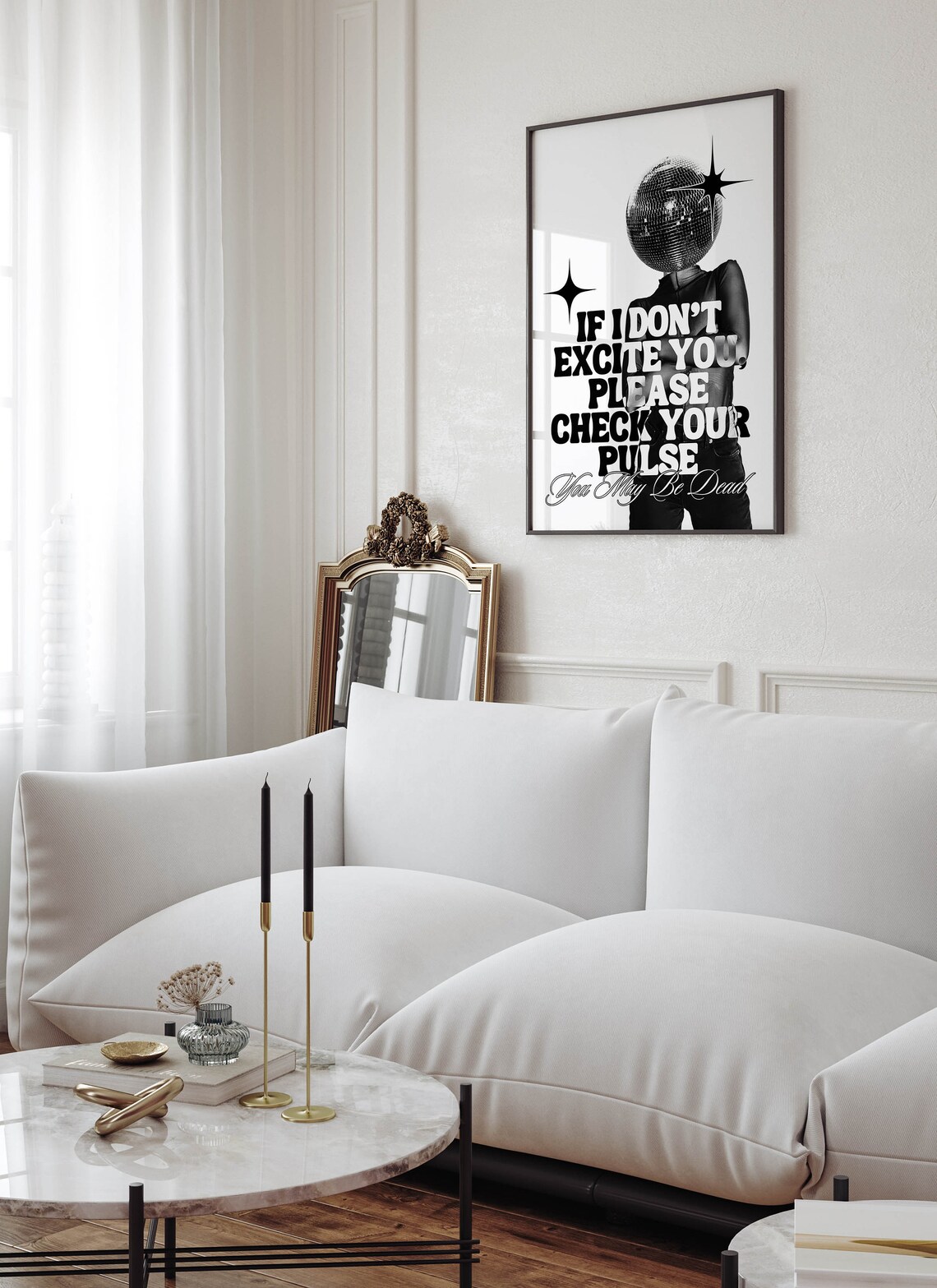Bar Cart Art Print, Black and White Retro Poster - Image 2