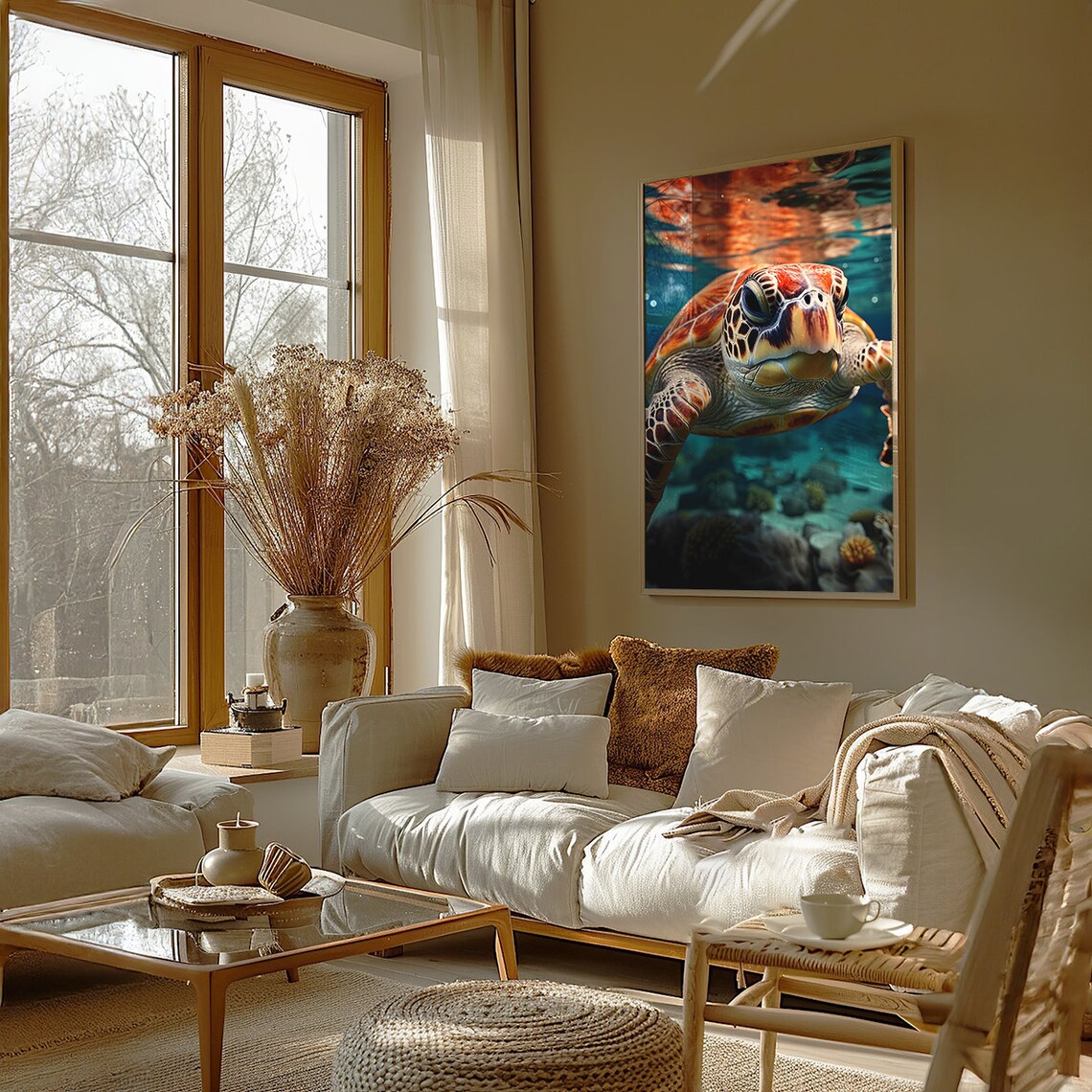 Deep Sea Turtle Art Print, Nursery Room Decor - Image 2