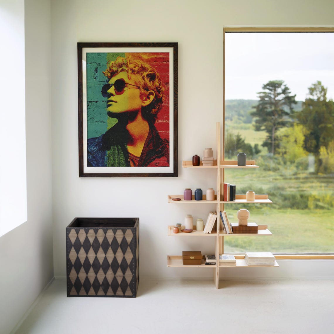 Colorful Abstract Man Portrait Pop Art Style Modern Wall Print