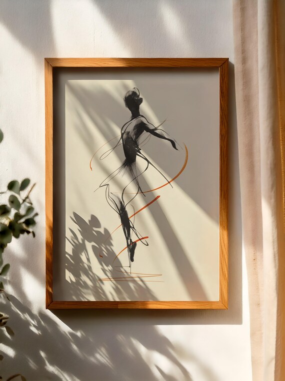 Ballerina Wall Art Ballet Dancer Line Print Dance Sketch Decor Studio