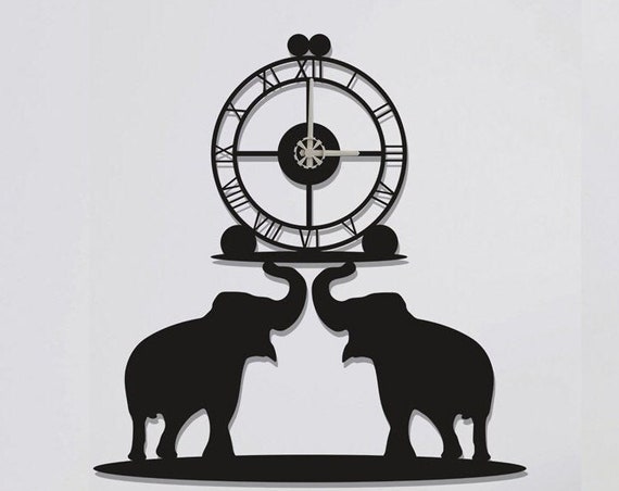 Elephant Wall Clock, Modern Minimalist Decor