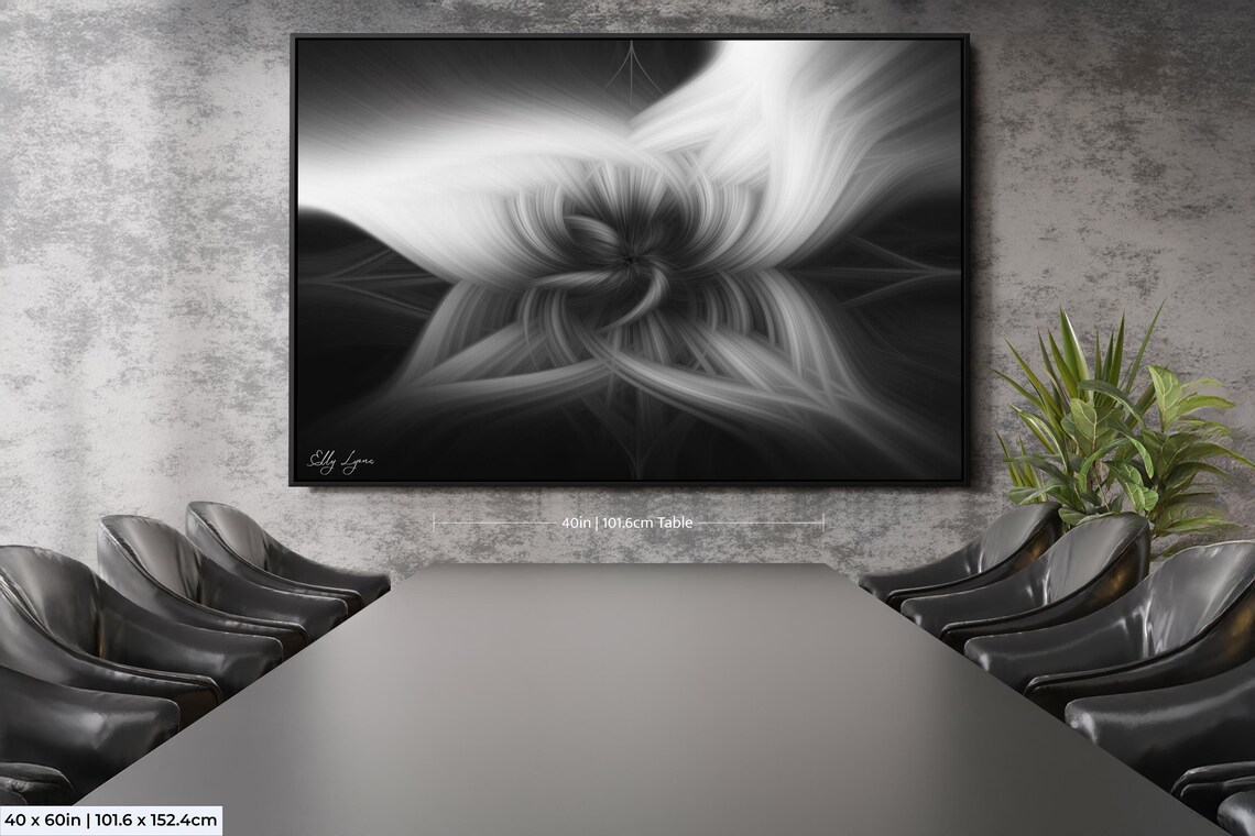 Abstract Black And White Modern Art Print - Image 2