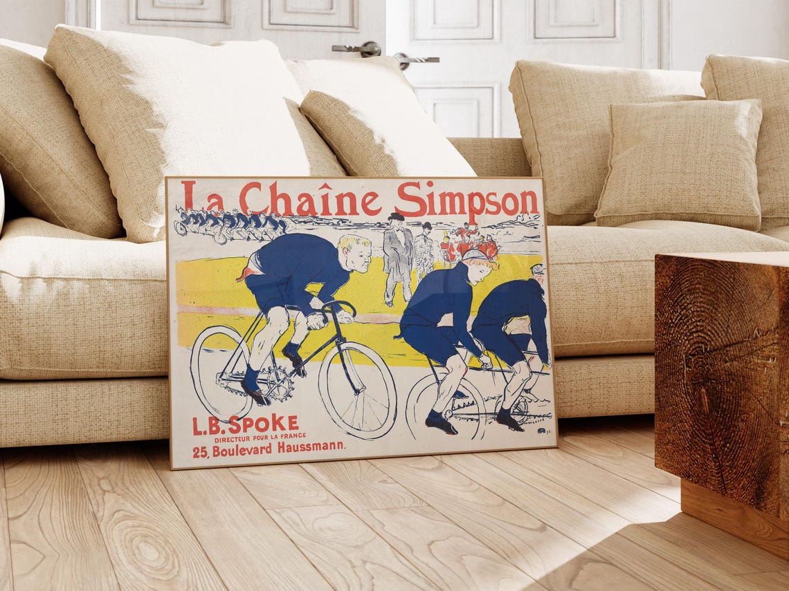 La Chaine Simpson Vintage French Cycling Race Advertisement Poster - Image 2