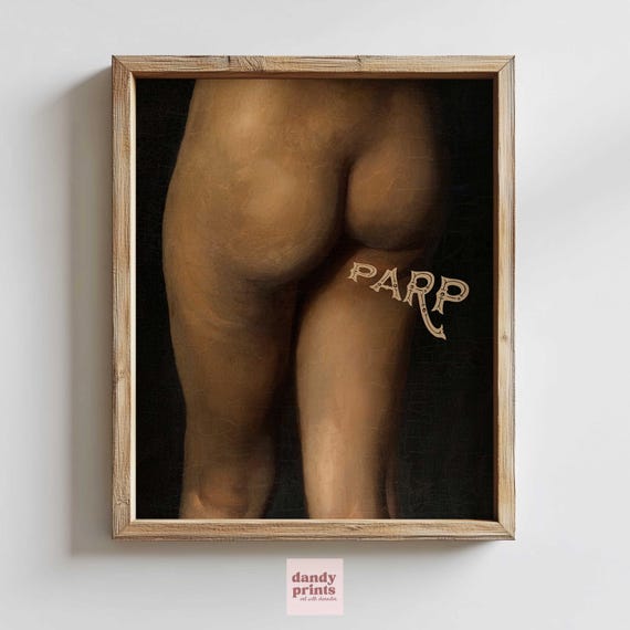 Funny Bathroom Art Print Fart Painting Altered Vintage Prints Instant Fun Wall Parp Toilet Humor