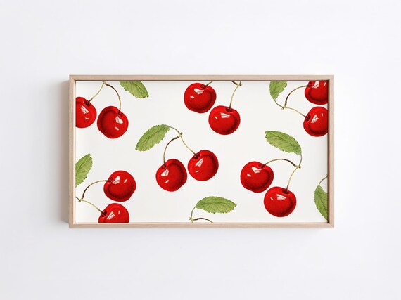 Vintage Cherries Tv Art Tv Art Cherry Art For Frame Tv Trendy Decor Art Frame Tv