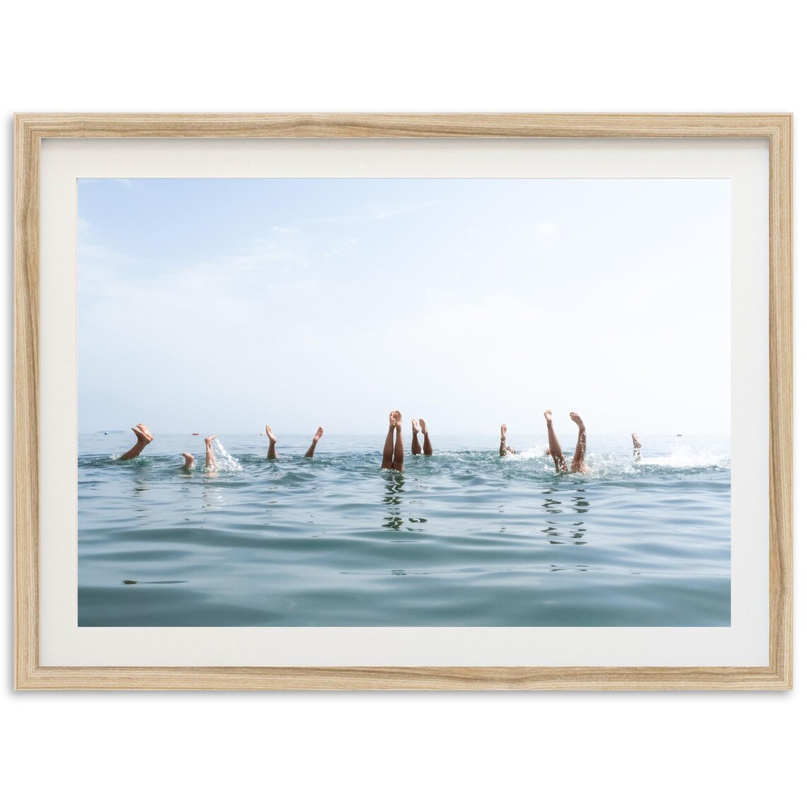 Vintage Beach Photography Swimmers Coastal Art Print