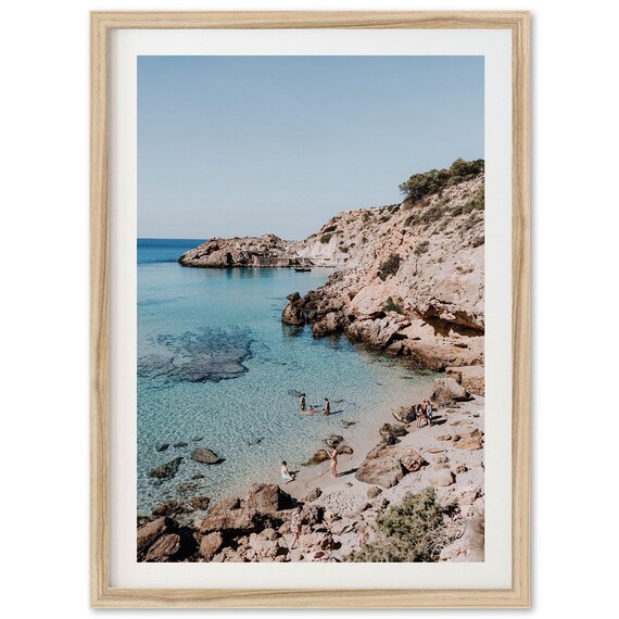 Ibiza Beach Photography Travel Poster, Coastal Art