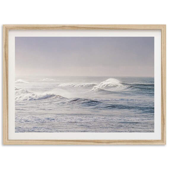 Stormy Ocean Waves Fine Art Minimalist Seascape Photo Poster