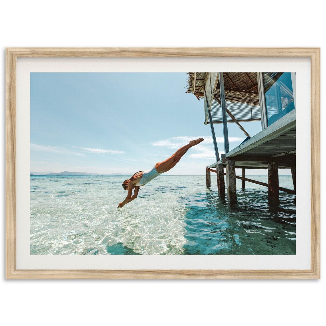 Coastal Life Vintage Ocean Dive Minimalist Art Print
