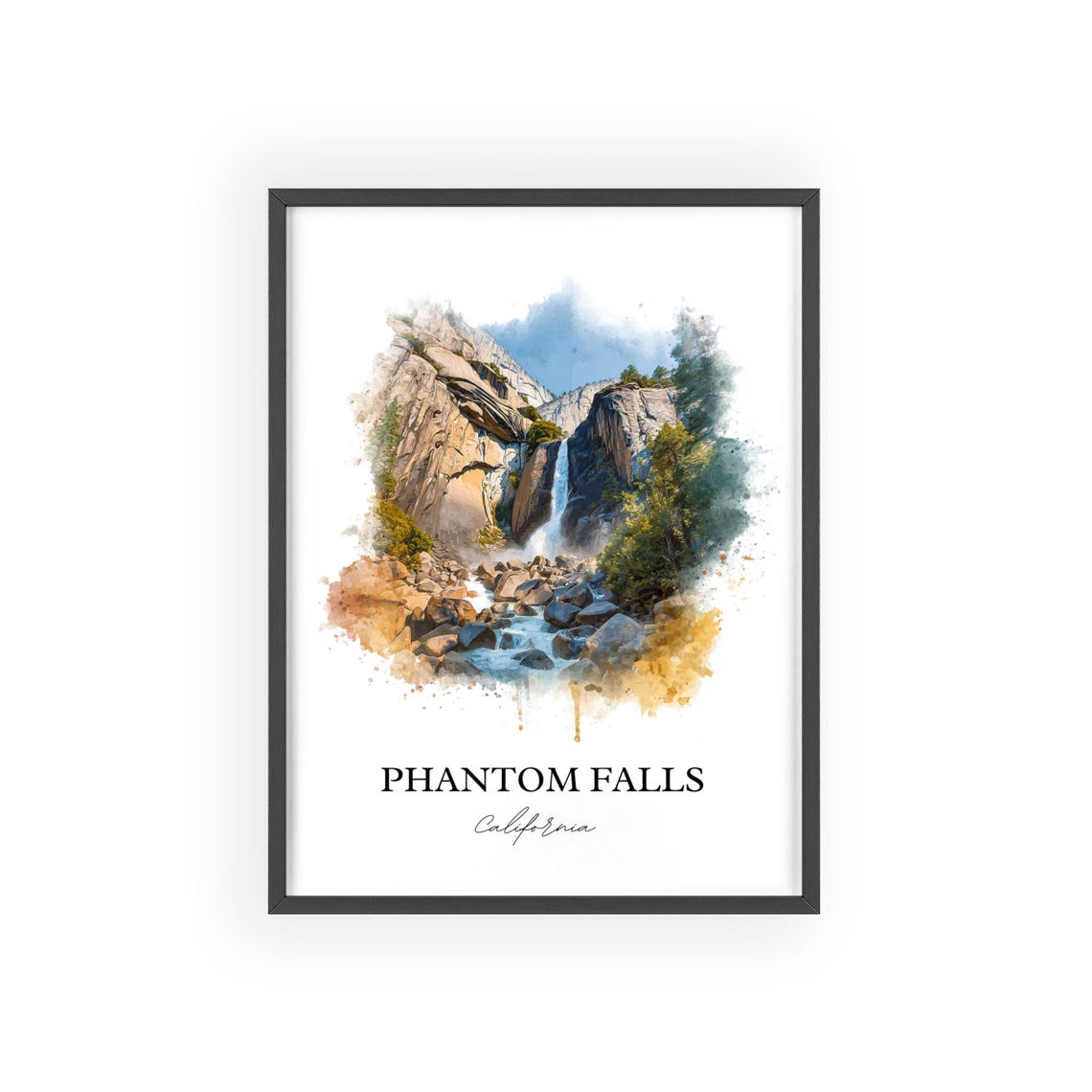 Scenic Phantom Falls Oroville California Granite Waterfall Poster - Image 2