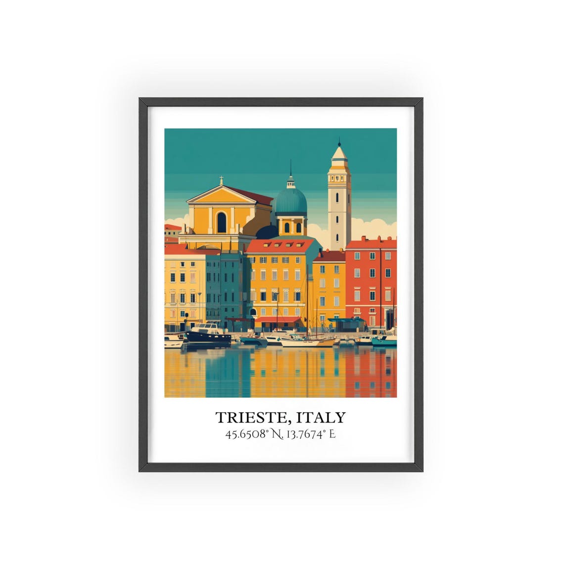 Trieste Italy Retro Harbor Sailboats City Vintage Travel Decor Poster - Image 2