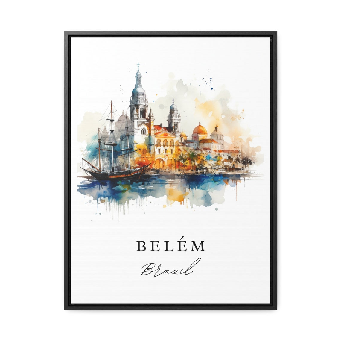 Belem Brazil Wall Art Poster Print Wedding Gift Birthday Present Custom Text Perfect - Image 2