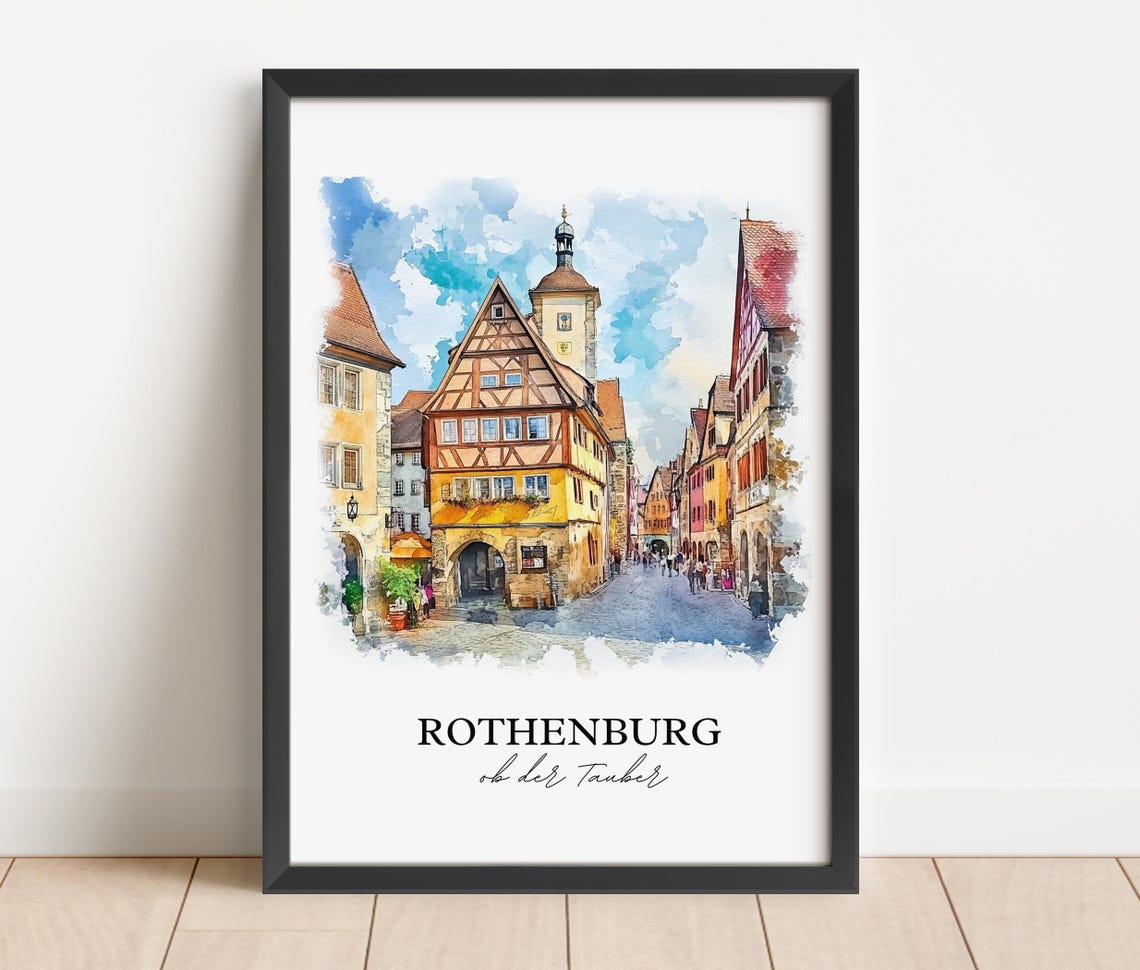 Rothenburg Ob Der Tauber Watercolor Travel Poster - Image 2