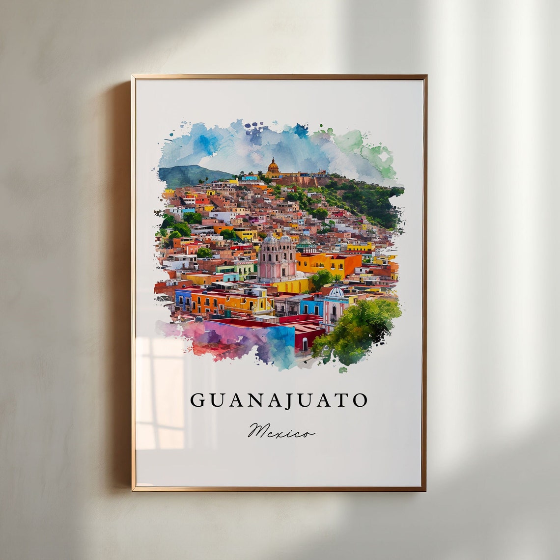 Guanajuato Traditional Travel Art, Mexico Poster