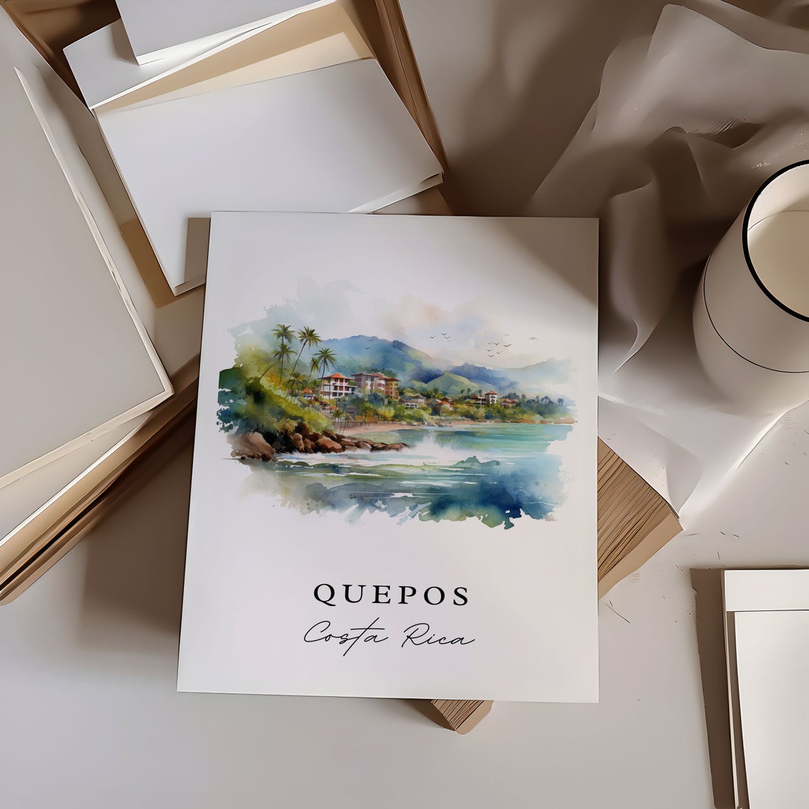 Quepos Costa Rica Wall Art Poster Print Wedding Gift Birthday Present Custom Text Perfect - Image 6