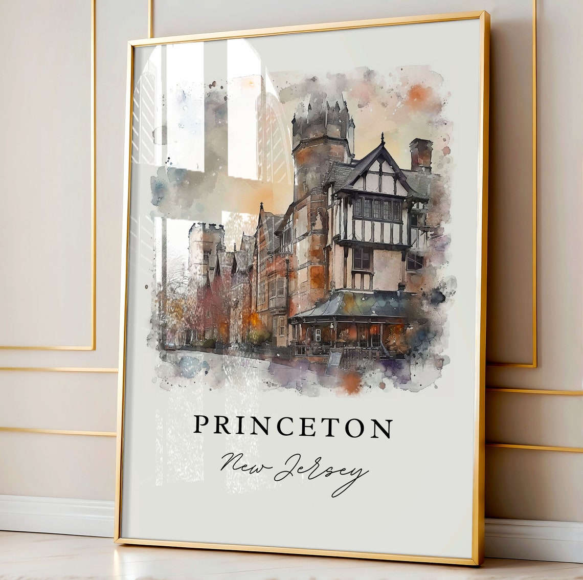 Princeton NJ Art Print, Custom Text Wall Decor - Image 4