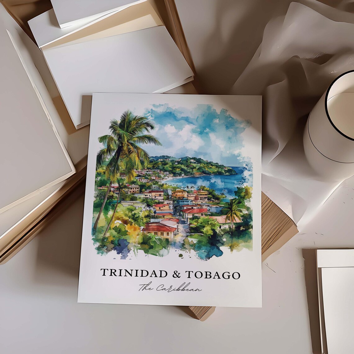 Trinidad And Tobago Watercolor Travel Poster Art - Image 4