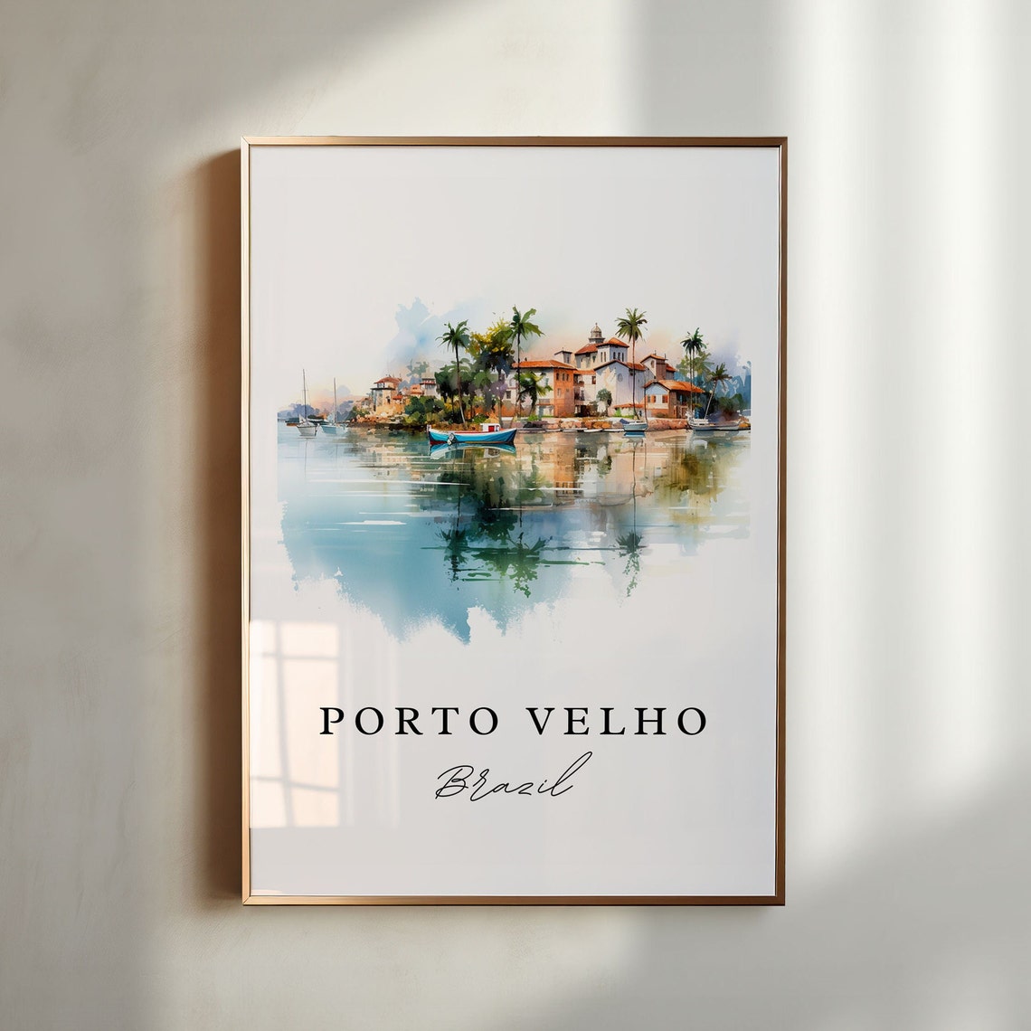 Port Velho Wall Art Brazil Poster Print Wedding Gift Present Custom Text Perfect