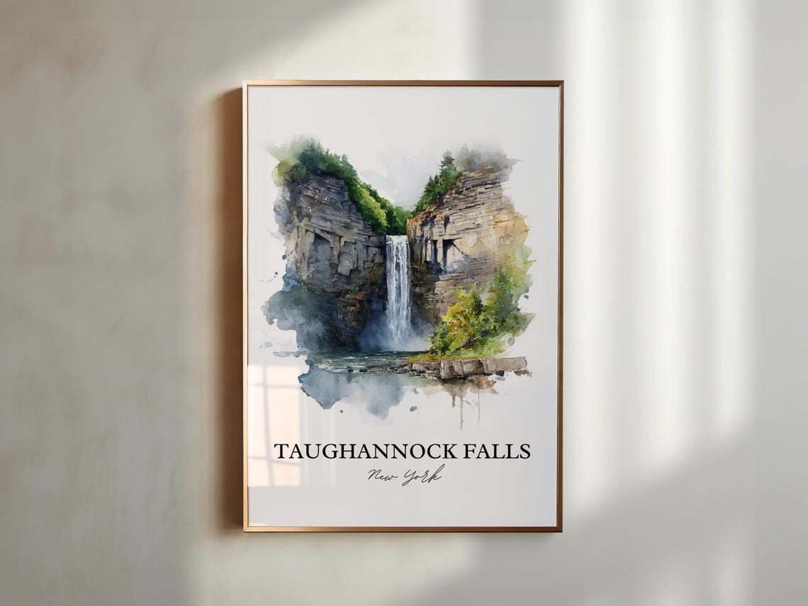 Taughannock Falls New York Finger Lakes Gorge Waterfall Travel Poster - Image 2