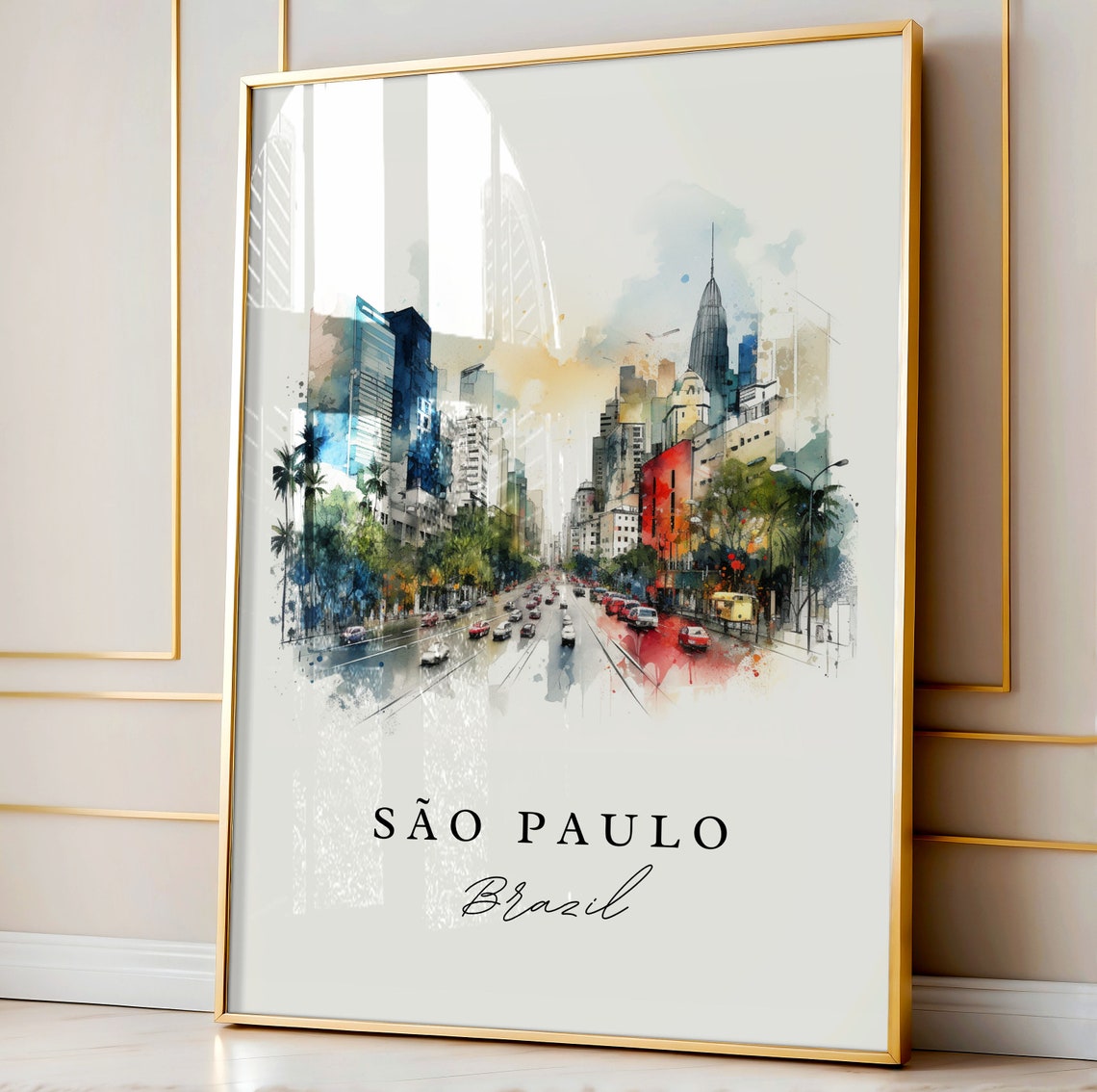 S e3o Paulo Wall Art Brazil Poster, Custom Text - Image 4