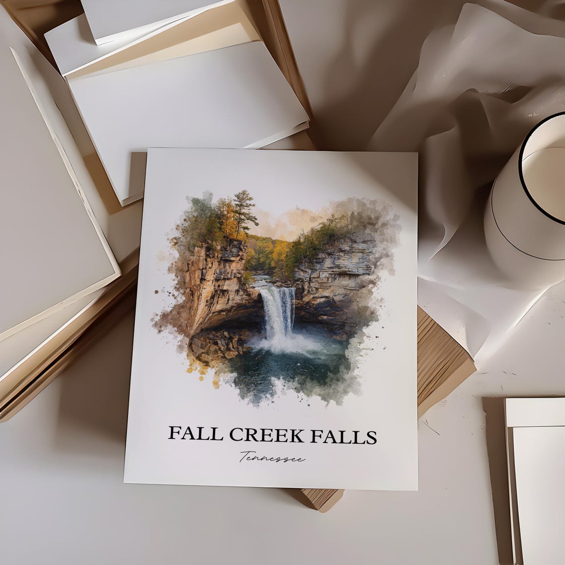 Fall Creek Falls Tennessee State Park Gorge Waterfall Travel Poster - Image 2