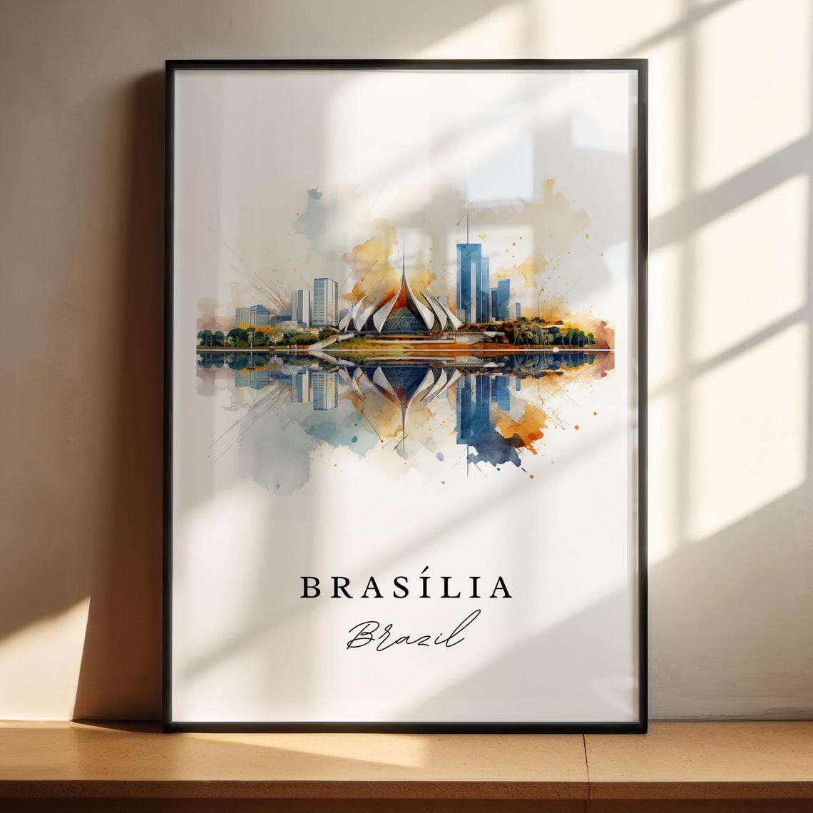 Brasilia Brazil Wall Art Print, Custom Text - Image 4