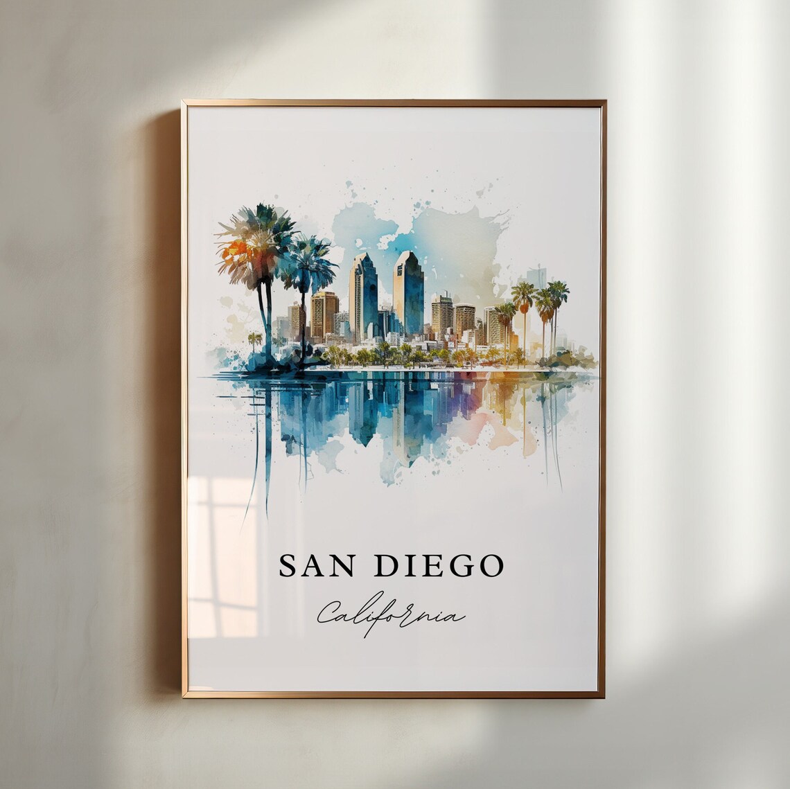 San Diego California Travel Poster, Custom Text