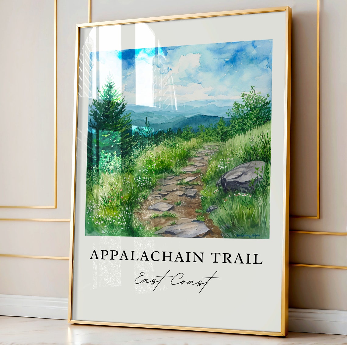 Appalachian Trail East Coast Hiking Path Watercolor Hiker Poster - Image 4