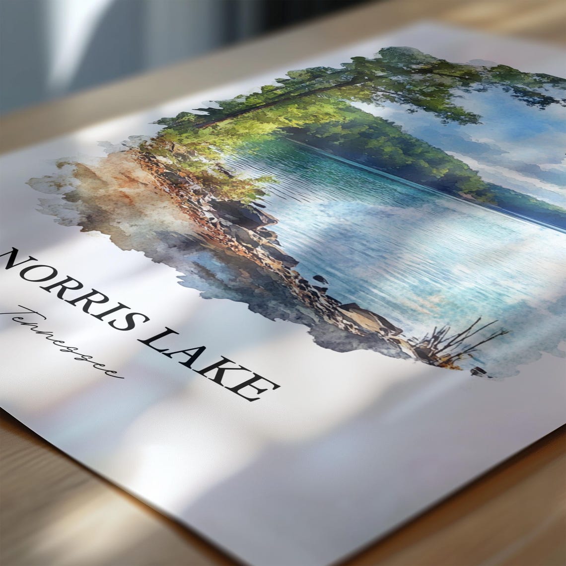 Norris Lake Tennessee Peaceful Cove Watercolor Lakeside Art Poster - Image 6