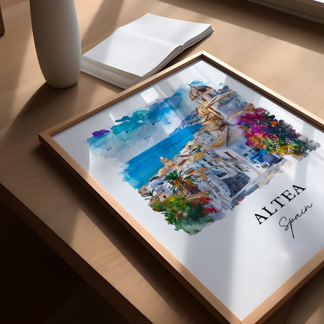 Altea Spain Travel Poster, Valencian Watercolor Print - Image 5