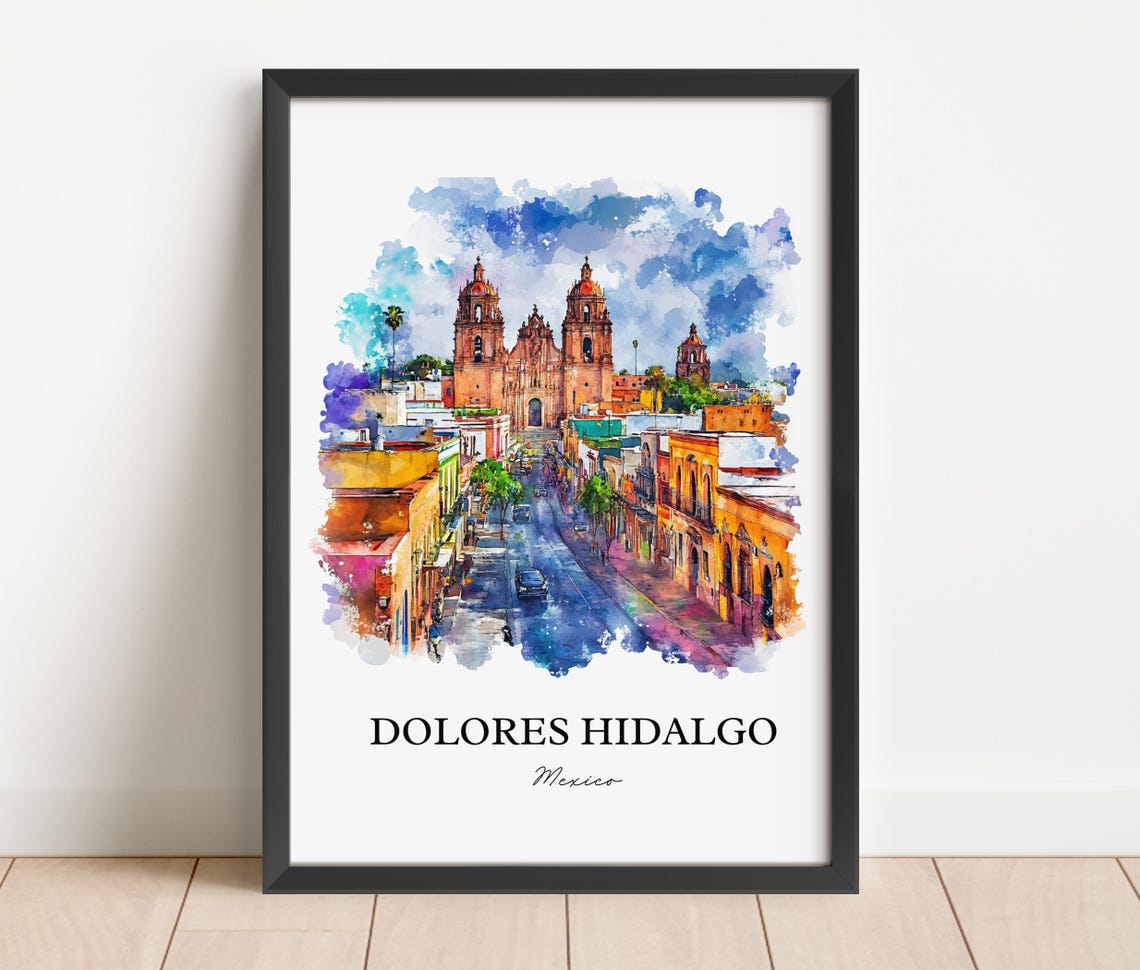 Dolores Hidalgo Watercolor Travel Poster, Guanajuato - Image 4