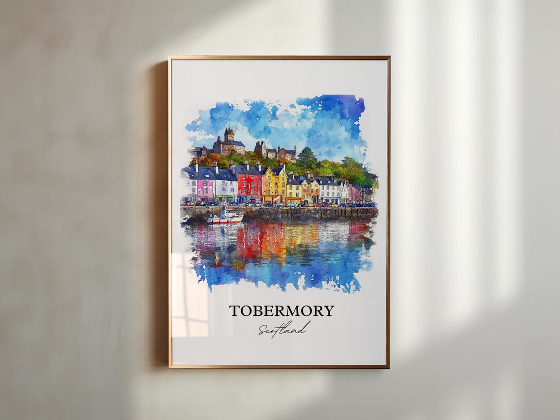 Tobermory, Mull Scotland Watercolor Travel Poster - Image 4