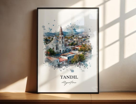 Tandil Wall Art Sierras De Print Argentina Watercolor Gift Travel Poster Housewarming