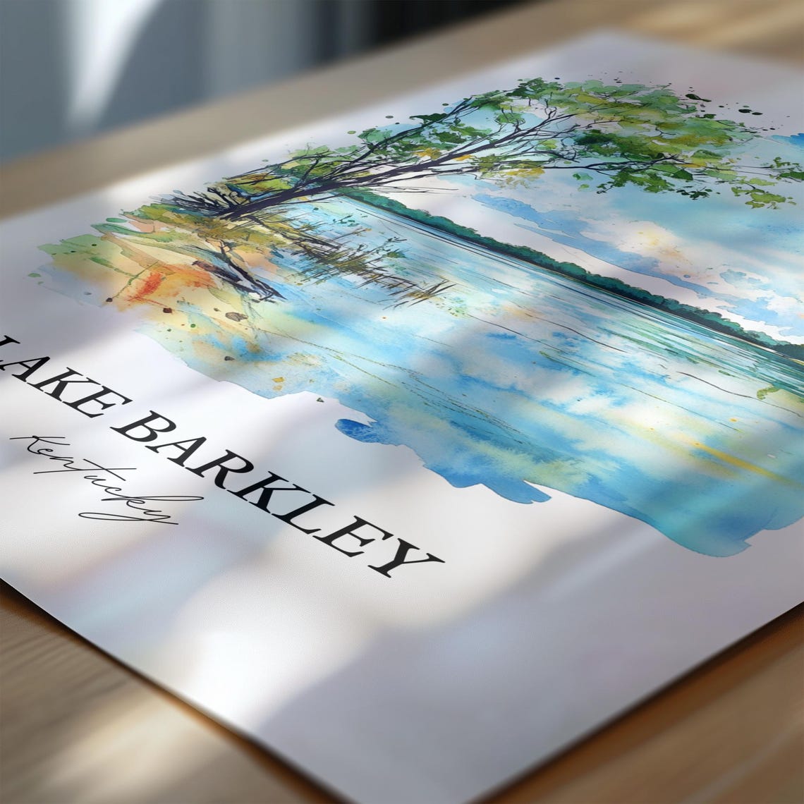 Lake Barkley Kentucky Peaceful Bay Watercolor Lake Poster Art - Image 6