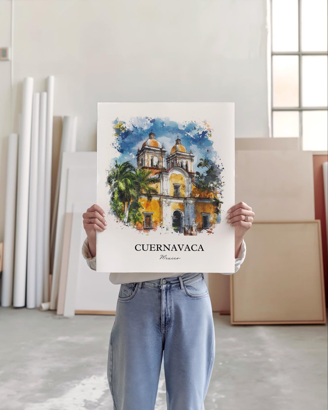 Cuernavaca Wall Art Morelos State Mx Print Mexico Watercolor Gift Travel Poster Housewarming - Image 5
