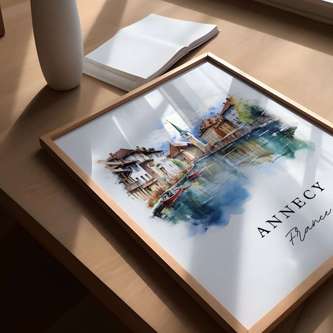 Annecy France Travel Poster, Thiou River Artwork - Image 5