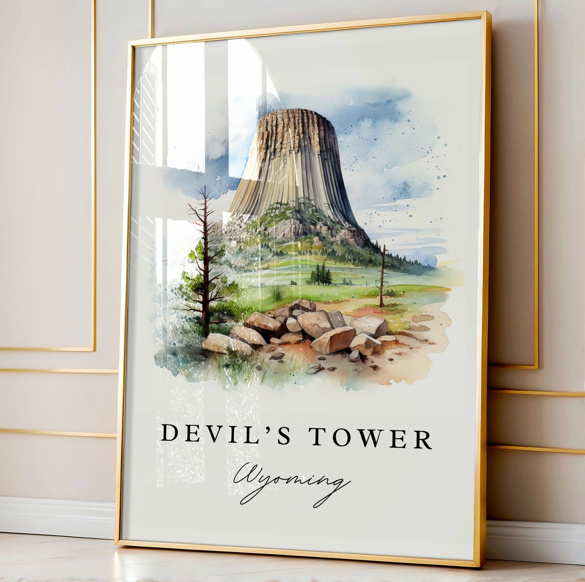 Devil's Tower Wyoming National Monument Towering Iconic Butte Poster - Image 4