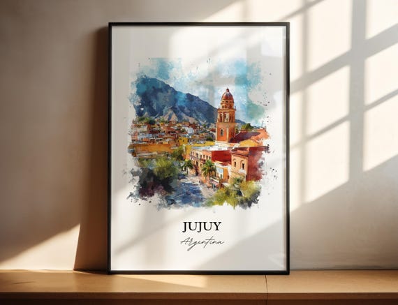 Jujuy Argentina Wall Art Quebrada De Humahuaca Print Watercolor Gift Travel Poster Housewarming