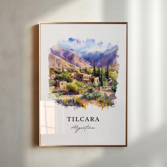 Tilcara Argentina Wall Art Print Watercolor Gift Travel Poster Housewarming