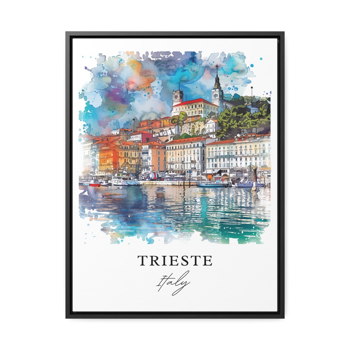 Trieste Italy Watercolor Travel Poster, Italy Print - Image 3