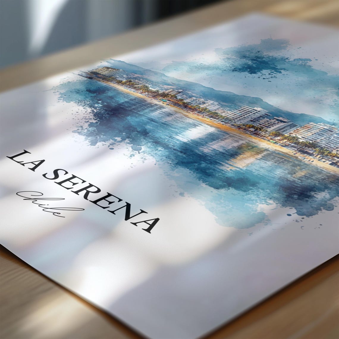 La Serena Chile Art Print Watercolor Gift Travel Poster Housewarming - Image 6
