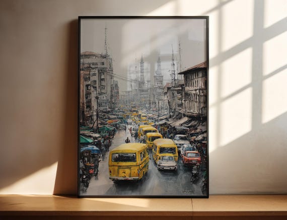 Lagos Nigeria Watercolor Art Travel Print Artwork Decor Wall