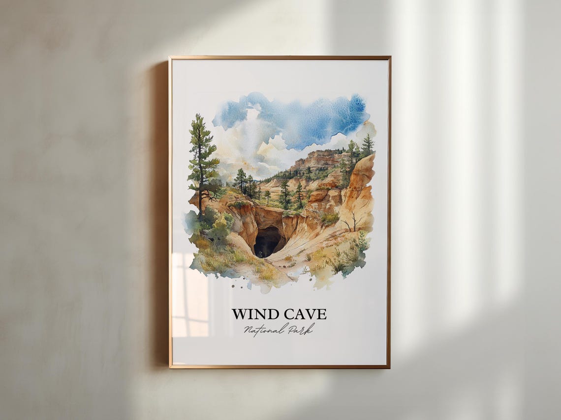 Wind Cave National Park South Dakota Dramatic Canyon Art Poster - Image 3
