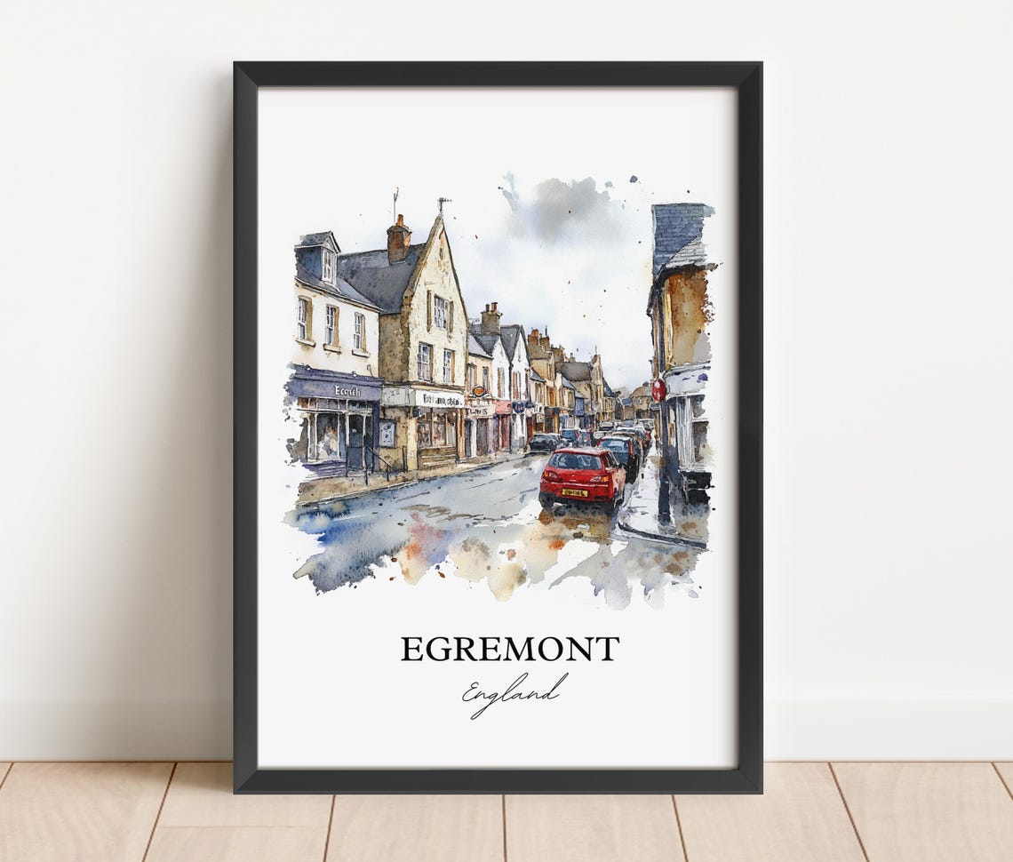 Egremont England Cumbria Market Town Street Watercolor Travel Poster - Image 2