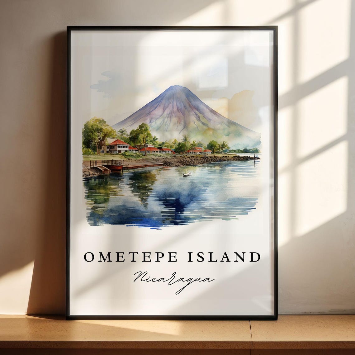 Ometepe Island Wall Art Nicaragua Poster Lake Wedding Gift Birthday Present Custom Text Personalized - Image 6