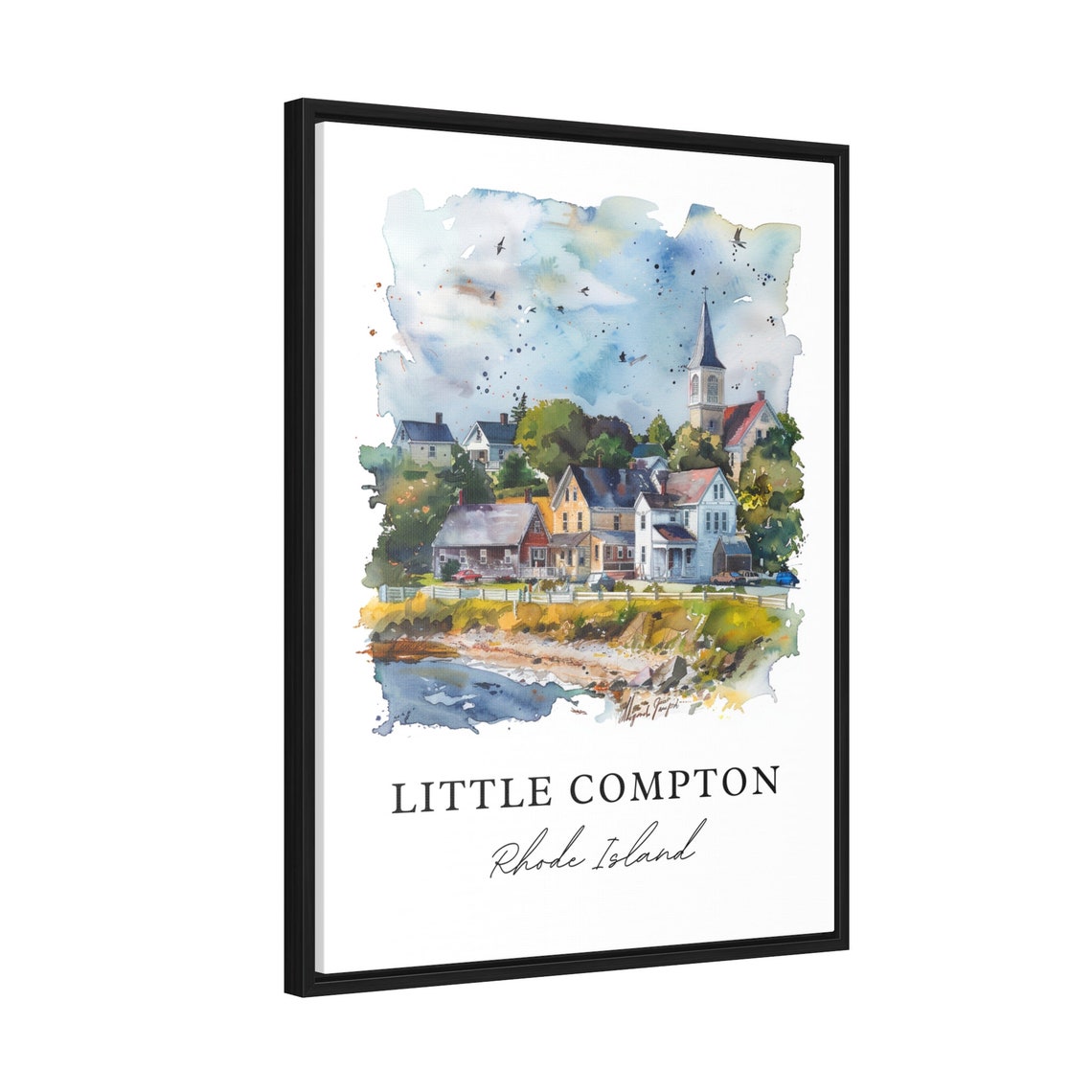 Little Compton Rhode Island Coastal Village Watercolor Seaside Poster - Image 2
