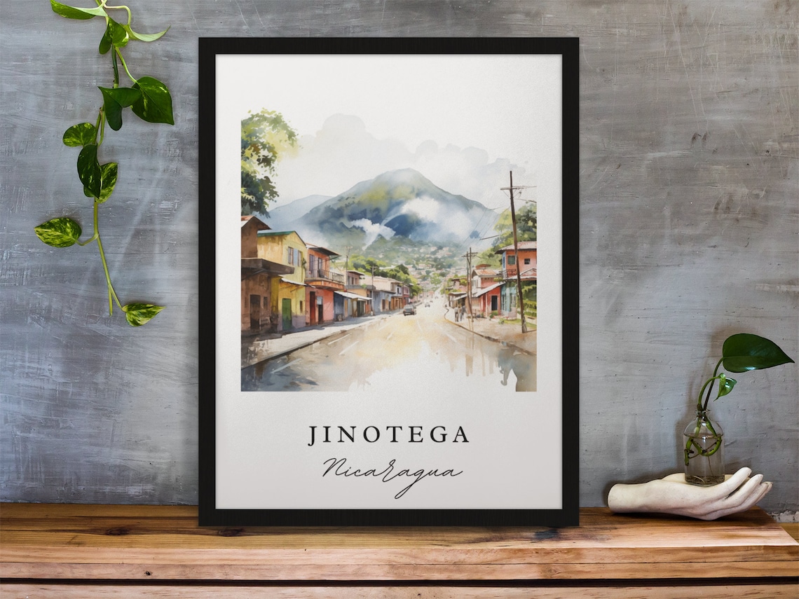Jinotega Traditional Travel Poster, Nicaragua Travel Art